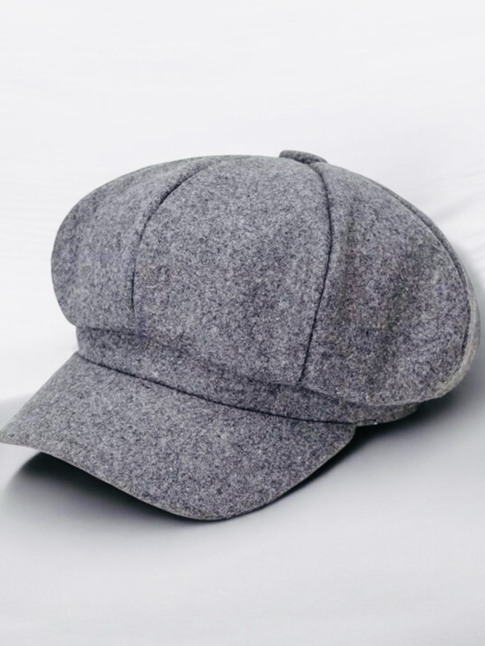 Gray Warm knit Beret Newsboy Cap
